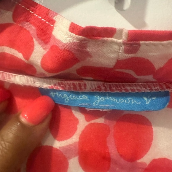 Virginia Johnson Pink Sheer Tunic Dress, Medium | Long Sleeve Beach Cover-Up - Picture 3 of 8